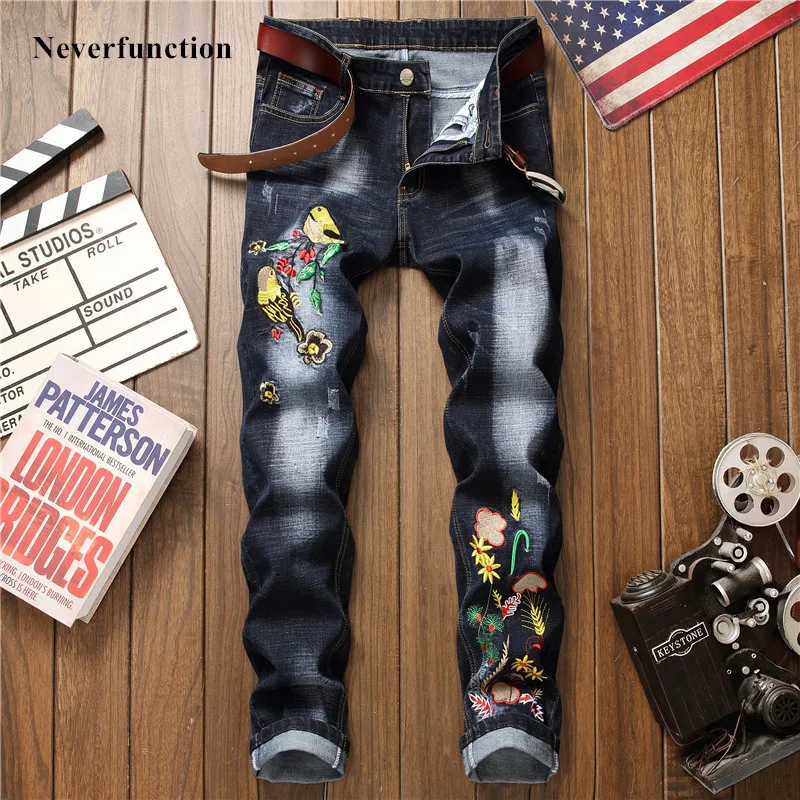 New Men Hip hop Bird embroidery black Slim fit Jeans pants fashion Streetwear Mens Casual Cotton Joggers denim Trousers
New Men Hip hop Bird embroidery black Slim fit Jeans pants fashion Streetwear Mens Casual Cotton Joggers denim Trousers