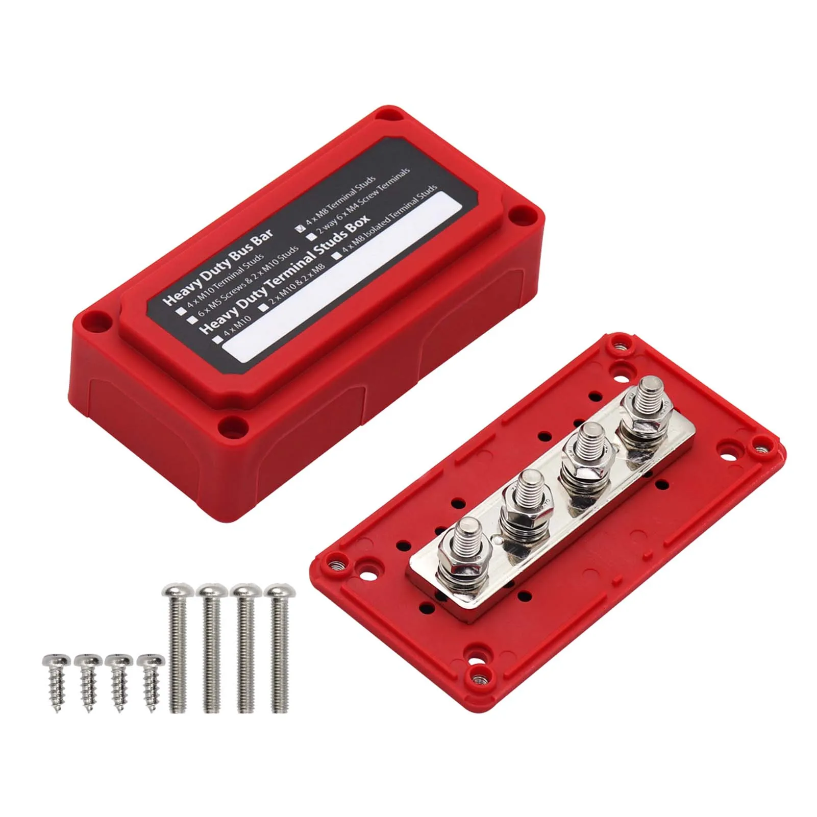 Bus Bar Box 300A High Current Red Shell Busbar Case Box Distribution Box With Screw On Cover Heavy-Duty Modular Design Bus Bar
Bus Bar Box 300A High Current Red Shell Busbar Case Box Distribution Box With Screw On Cover Heavy-Duty Modular Design Bus Bar
