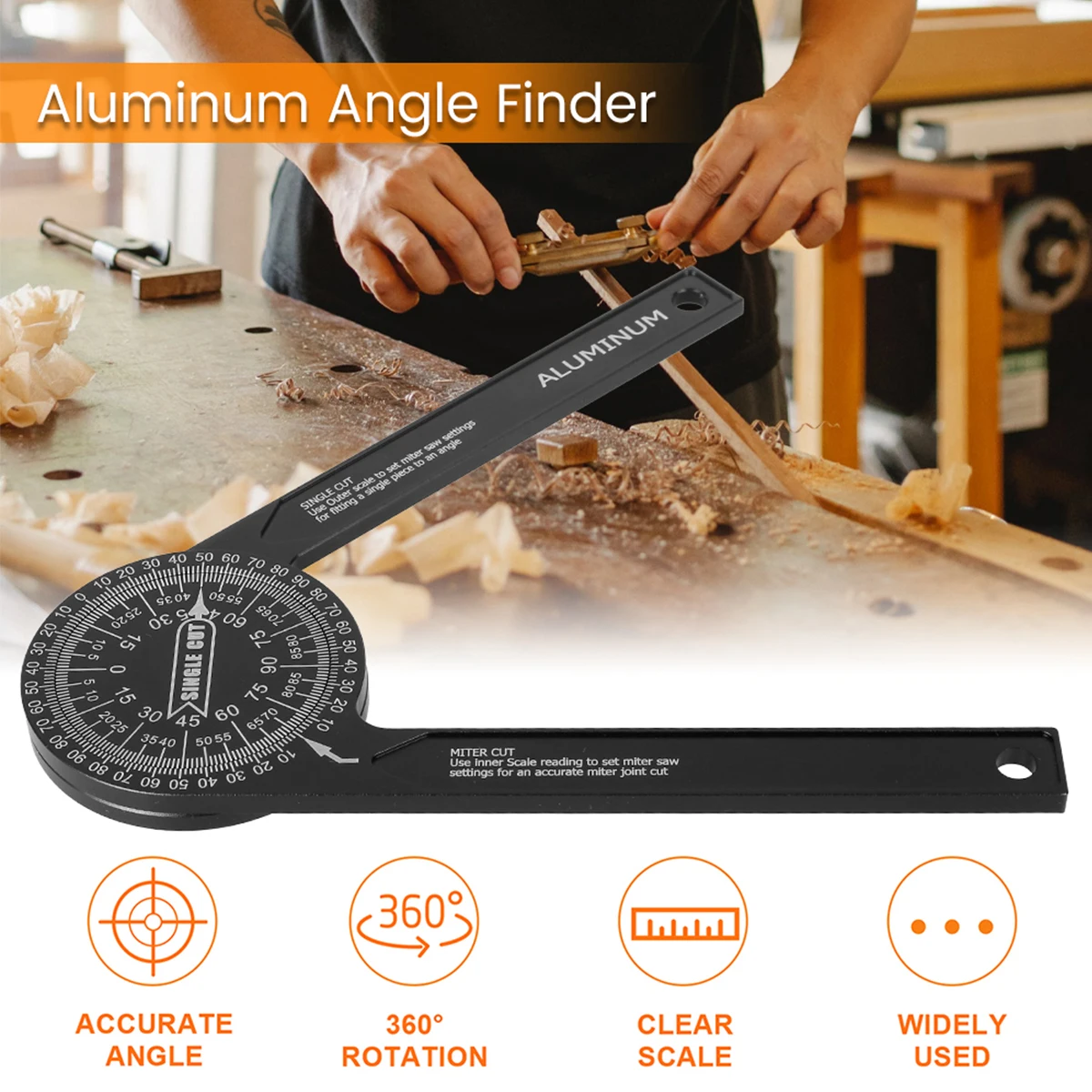 Miter Saw Protractor Aluminum Alloy Angle Finder Professional 360 Degree Solid Rust Proof Miter Gauge High Precision
Miter Saw Protractor Aluminum Alloy Angle Finder Professional 360 Degree Solid Rust Proof Miter Gauge High Precision