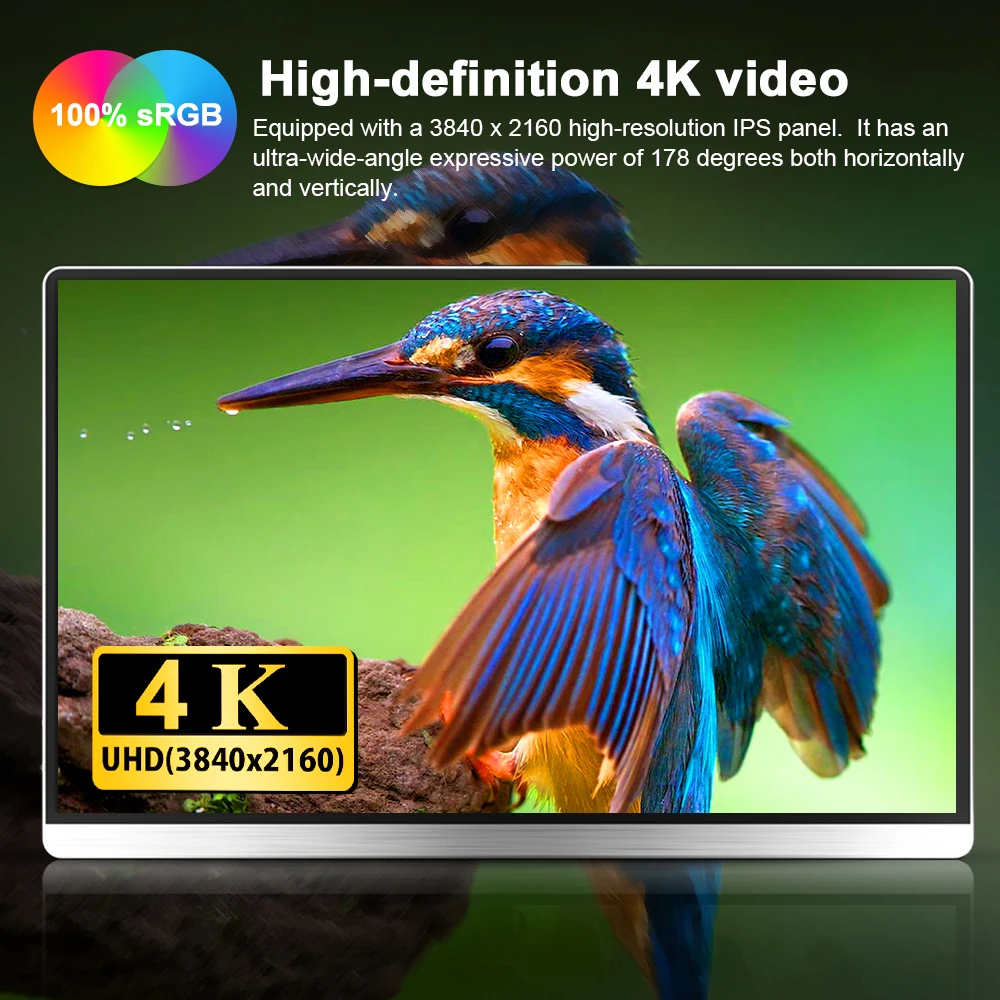 UPERFECT 4K IPS ультратонкий портативный монитор 15 6 'WLED экран с HDMI Type C для компьютера