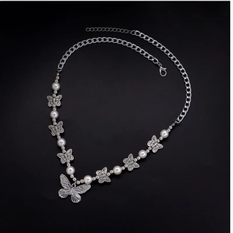 Harajuku Gothic Style Butterfly Pendant Chain Necklaces Choker Pearl Bead Personality Statement Women Party Gift Jewelry Making
Harajuku Gothic Style Butterfly Pendant Chain Necklaces Choker Pearl Bead Personality Statement Women Party Gift Jewelry Making