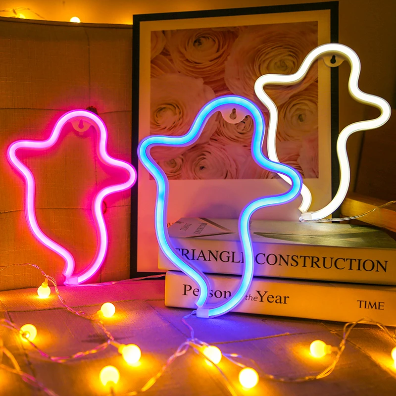 2021 New Halloween Ghost Neon Light USB Battery Powered Creative Night Light For Christmas Birthday Halloween Party Home Decor
2021 New Halloween Ghost Neon Light USB Battery Powered Creative Night Light For Christmas Birthday Halloween Party Home Decor