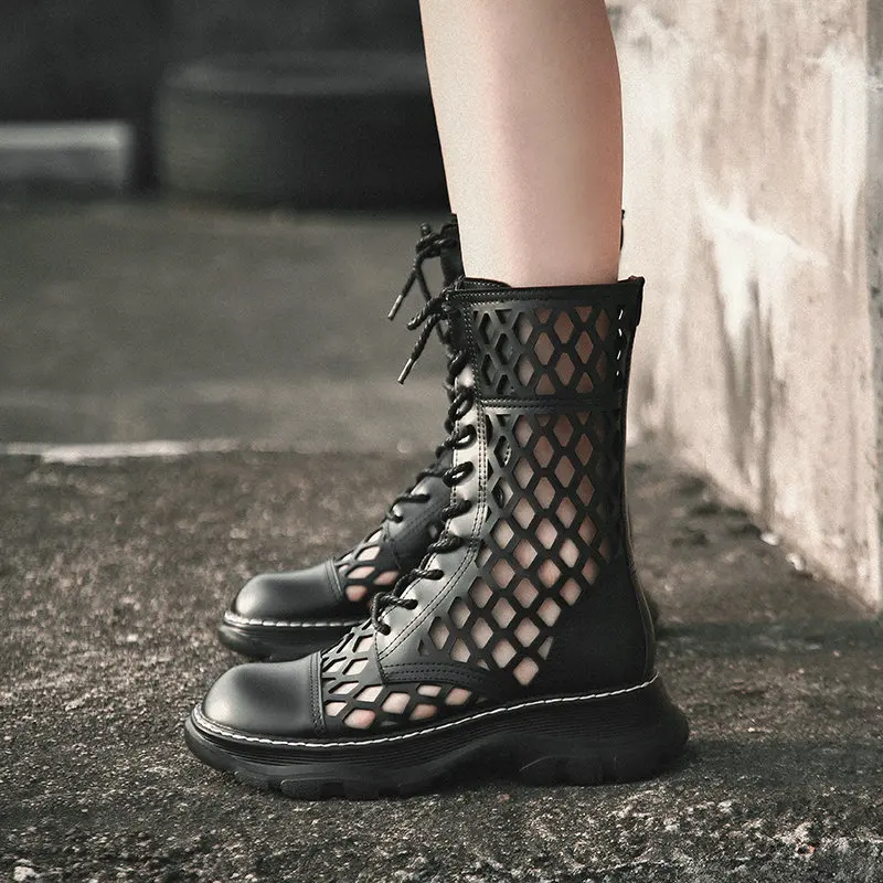 Sexy Genuine Leather Women Shoes Thick Heels Summer ankle boots lace up Round Toe New 2020 Retro Party Shoes Woman
Sexy Genuine Leather Women Shoes Thick Heels Summer ankle boots lace up Round Toe New 2020 Retro Party Shoes Woman