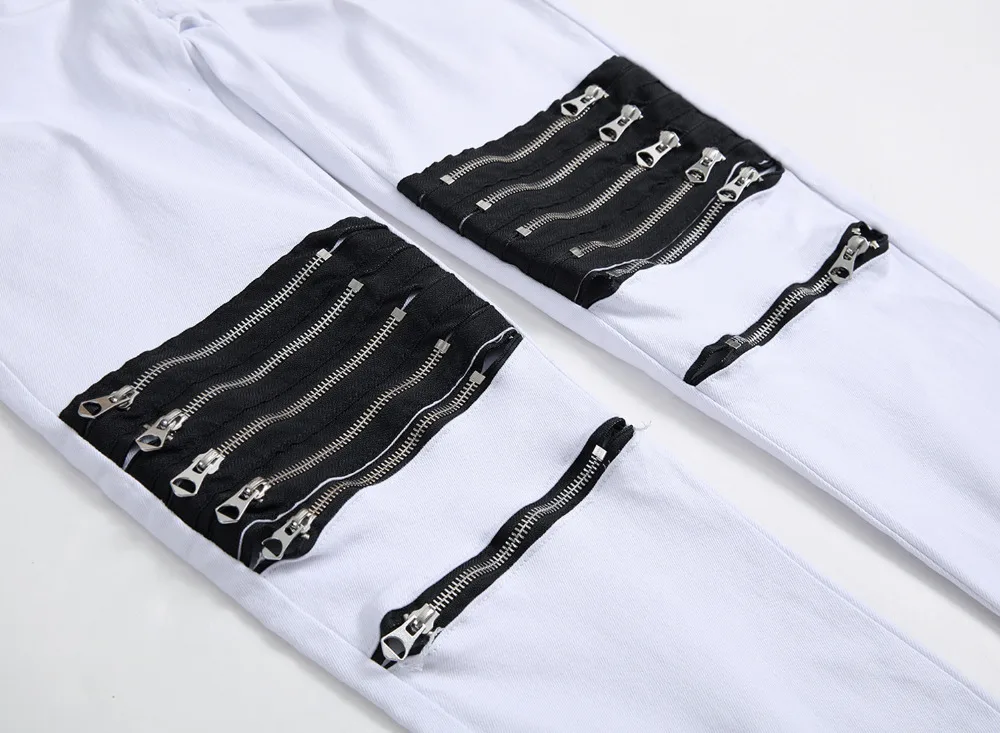Men fashion multi zippers punk hiphop slim jeans red white denim pants men nightclub singer stage costume hip hop biker jeans
Men fashion multi zippers punk hiphop slim jeans red white denim pants men nightclub singer stage costume hip hop biker jeans