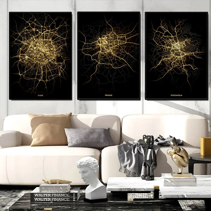 Poster Black Gold Abstract Line Drawing World City Map Canvas Painting London Paris Nordic Posters and Prints Modern Wall Art
Poster Black Gold Abstract Line Drawing World City Map Canvas Painting London Paris Nordic Posters and Prints Modern Wall Art