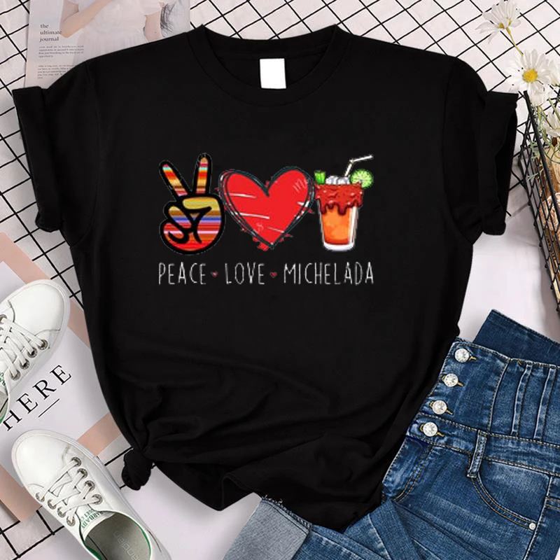 Women T Shirt Peace Love Life Print T Shirt Women Fashion Heart Tshirt Female Short Sleeve Cute Graphic Tee Tops Casual T-shirt
Women T Shirt Peace Love Life Print T Shirt Women Fashion Heart Tshirt Female Short Sleeve Cute Graphic Tee Tops Casual T-shirt