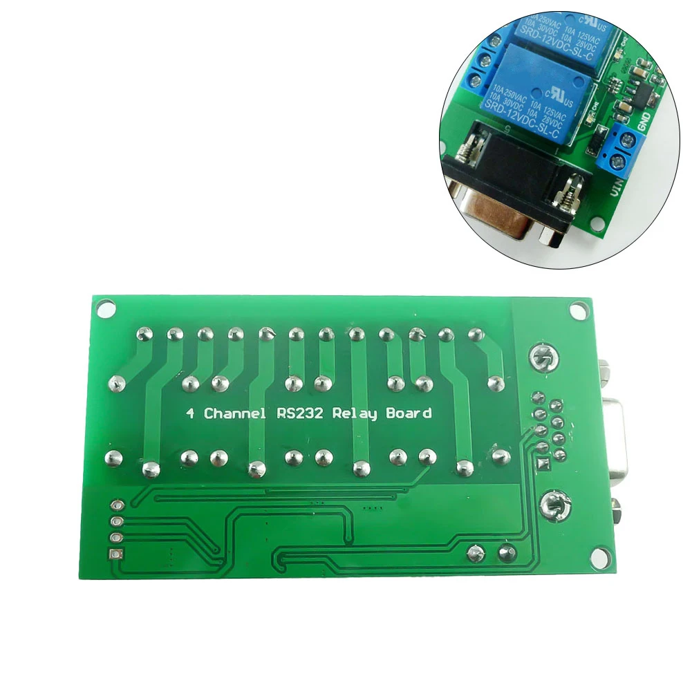 Relay Delay Switch CE039_12V 4 Channel DC12V 10A Wifi Relay Module Board Controller Smart Home DB9 Interface Serial Port 
Relay Delay Switch CE039_12V 4 Channel DC12V 10A Wifi Relay Module Board Controller Smart Home DB9 Interface Serial Port