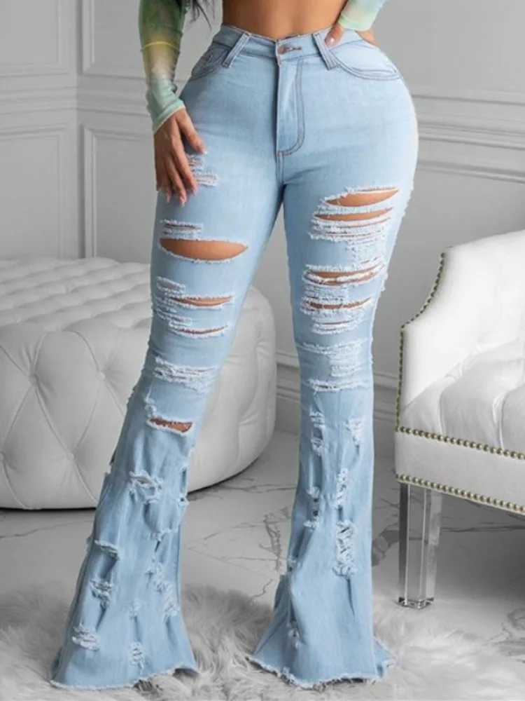 2021 New Autumn Plus Size Women's Fashion Trend Ripped Fringed Jeans Flared Pants Women Jeans
2021 New Autumn Plus Size Women's Fashion Trend Ripped Fringed Jeans Flared Pants Women Jeans