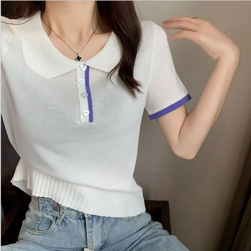 2021 Summer Loose Casual Sun Protection Shirt Top Polo Shirt Short-sleeved Sweater Lapel T-shirt Women's Clothing Ladies Tops 
2021 Summer Loose Casual Sun Protection Shirt Top Polo Shirt Short-sleeved Sweater Lapel T-shirt Women's Clothing Ladies Tops