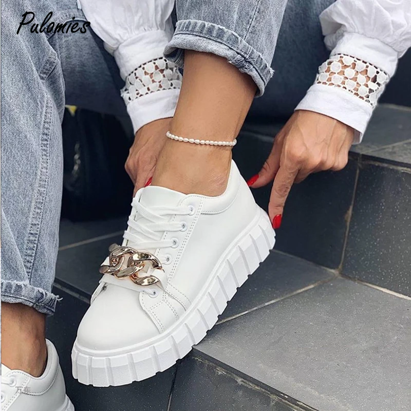 Women Sneakers Lace Up Female PU Flat Shoes Fashion Round Toe Lady Vulcanized Shoes Women Casual Shoes Platform Shoes Chunky
Women Sneakers Lace Up Female PU Flat Shoes Fashion Round Toe Lady Vulcanized Shoes Women Casual Shoes Platform Shoes Chunky
