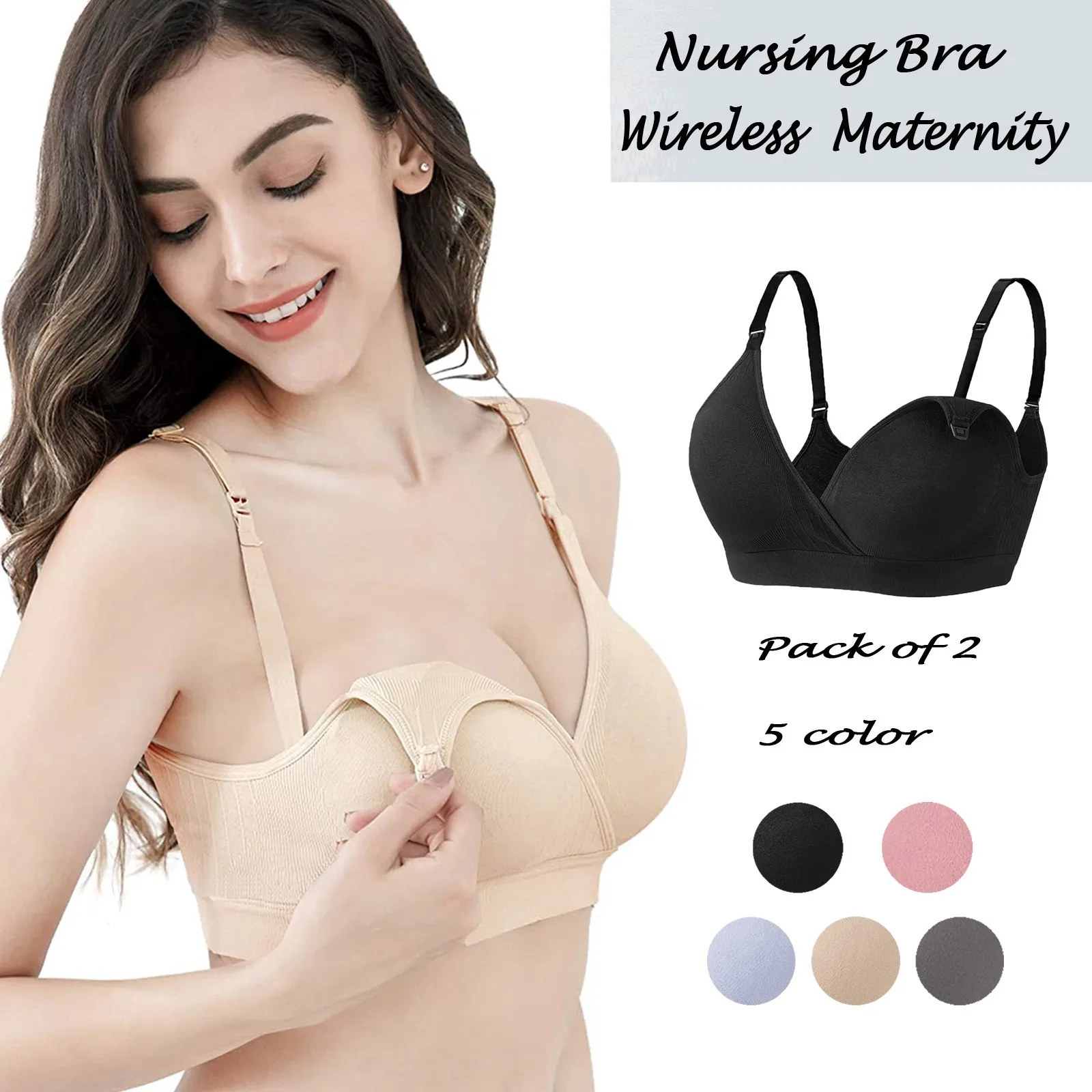 2PC Maternity Nursing Bra Pregnant Women Maternity Nursing Bra Breastfeeding Open Button Push Up Adjustable Strap Underwear#25
2PC Maternity Nursing Bra Pregnant Women Maternity Nursing Bra Breastfeeding Open Button Push Up Adjustable Strap Underwear#25
