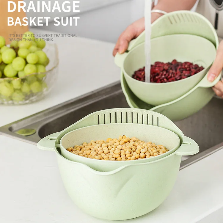 Kitchen Double Bowl Plastic Drain Noodles Vegetables Fruit Rice Basket Washing Strainer Home Pool Drainer Organizer
Kitchen Double Bowl Plastic Drain Noodles Vegetables Fruit Rice Basket Washing Strainer Home Pool Drainer Organizer