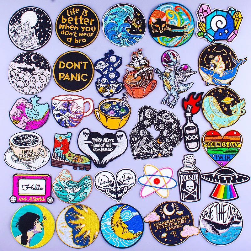 Cartoon Patches For Clothing Thermoadhesive Patches Mountain Patches Hippie Punk Iron on Embroidery Patches on Clothes Applique
Cartoon Patches For Clothing Thermoadhesive Patches Mountain Patches Hippie Punk Iron on Embroidery Patches on Clothes Applique