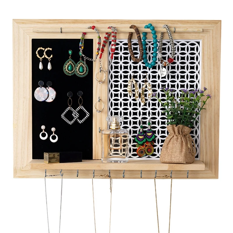 Hanging Jewelry Organizer Wall Mounted-Rustic Wooden Jewelry Hanger, Bracelet Earring Holder, Wall Storage Organizer
Hanging Jewelry Organizer Wall Mounted-Rustic Wooden Jewelry Hanger, Bracelet Earring Holder, Wall Storage Organizer