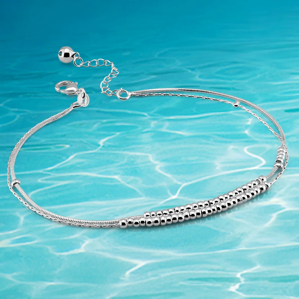 2019 New Fashion 925 Sterling Silver Ankle Bracelet Elegant double Round Bead Chain Anklets For Women Jewelry Girl Best Gift
2019 New Fashion 925 Sterling Silver Ankle Bracelet Elegant double Round Bead Chain Anklets For Women Jewelry Girl Best Gift