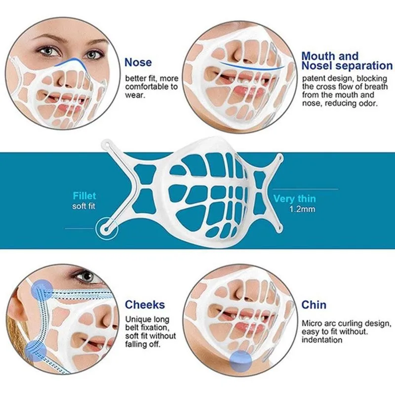 1/10pcs 3D Reusable Face Cover Bracket Inner Stand Holder Inner Support Frame Mouth Cover Hollow Out Protective Mask
1/10pcs 3D Reusable Face Cover Bracket Inner Stand Holder Inner Support Frame Mouth Cover Hollow Out Protective Mask