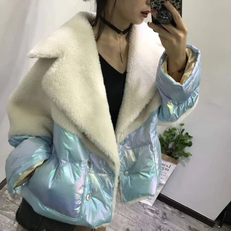 pink winter women white duck down jacket Suit collar new fashion real sheep coat wool fur parka pacthwork coats
pink winter women white duck down jacket Suit collar new fashion real sheep coat wool fur parka pacthwork coats