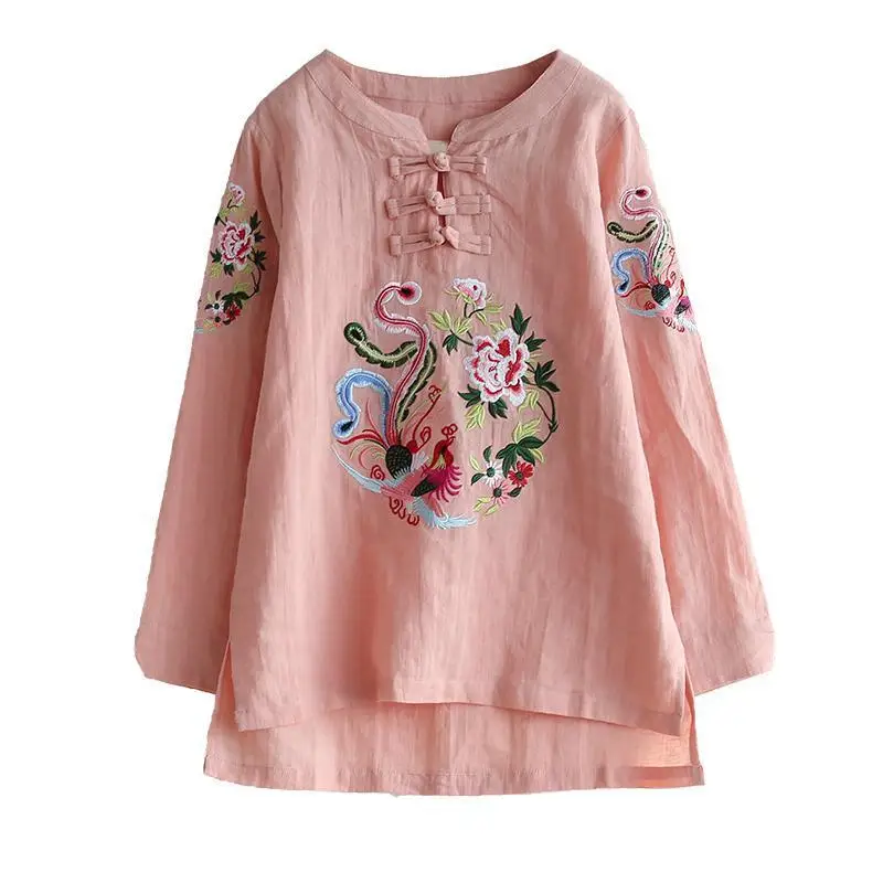 2020 new large size women's ethnic style buckle embroidered T-shirt Women's cotton loose embroidered long sleeve jacket
2020 new large size women's ethnic style buckle embroidered T-shirt Women's cotton loose embroidered long sleeve jacket