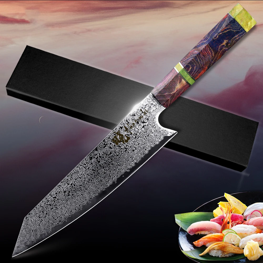 8 Inch Damascus Knife Chef's Knife 67Layers VG10 High Carbon Stainless Steel Knife Sharp Cooking Knife
8 Inch Damascus Knife Chef's Knife 67Layers VG10 High Carbon Stainless Steel Knife Sharp Cooking Knife