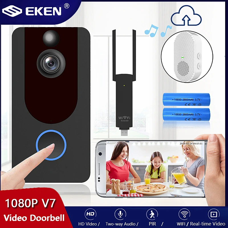 Видеодомофон EKEN HD V7 1080P Wi-Fi | Безопасность и защита