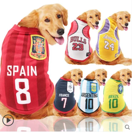 Big Dog Medium-sized Dog Spring and Summer Mesh Vest World Cup 8 Pairs of Basketball Uniforms Clothes Dog Clothes Pet Acessorio
Big Dog Medium-sized Dog Spring and Summer Mesh Vest World Cup 8 Pairs of Basketball Uniforms Clothes Dog Clothes Pet Acessorio