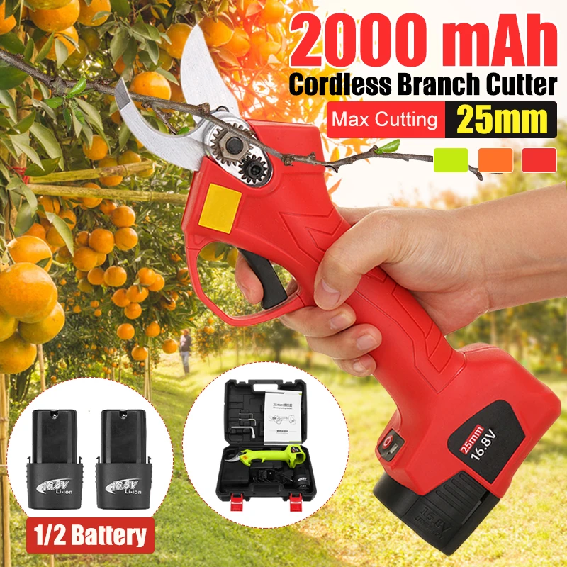 16.8V Cordless Pruner Electric Pruning Shear with 2pcs Lithium-ion Battery Efficient Fruit Tree Bonsai Pruning Branches Cutter
16.8V Cordless Pruner Electric Pruning Shear with 2pcs Lithium-ion Battery Efficient Fruit Tree Bonsai Pruning Branches Cutter