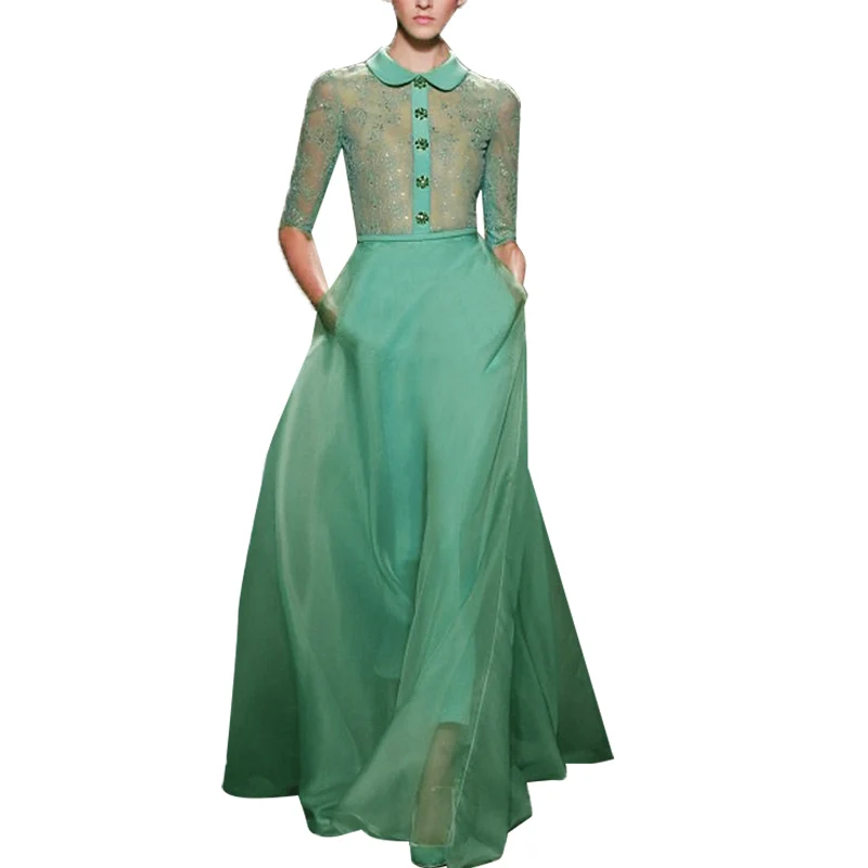 American Fashion Light Mature Wind Chiffon Dress with 5-sleeve Large Waist 
American Fashion Light Mature Wind Chiffon Dress with 5-sleeve Large Waist