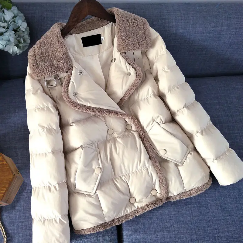 Autumn Winter Down Jacket Women Jackets Artificial Wool Collar Coat Femme Light Outerwear Ladies Korean Loose Down Coat Tops
Autumn Winter Down Jacket Women Jackets Artificial Wool Collar Coat Femme Light Outerwear Ladies Korean Loose Down Coat Tops