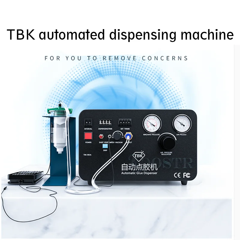 

TBK-983A Built-In Pump Automatic Glue Dispenser For Iphone x Bracket Dripping Glue Injection Phone Repair Refurbishment Machine
