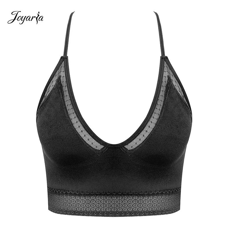 Joyaria Women's Strappy Seamless Bralette Unpadded Racerback Crop Top(for A-C Cups)
Joyaria Women's Strappy Seamless Bralette Unpadded Racerback Crop Top(for A-C Cups)
