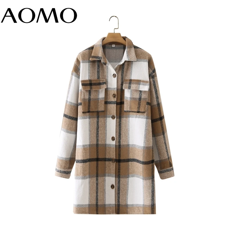 AOMO Women's Coat Plaid Pattern Pocket Oversized Long Trench Coat 2021 Autumn Winter Coat 2M247A
AOMO Women's Coat Plaid Pattern Pocket Oversized Long Trench Coat 2021 Autumn Winter Coat 2M247A