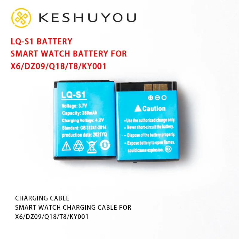 KESHUYOU LQ-S1 3.7V 380mAh LQ-S1 Smart Watch Battery Rechargeable lithium Polymer Battery For KY001 X6 DZ09 T8
KESHUYOU LQ-S1 3.7V 380mAh LQ-S1 Smart Watch Battery Rechargeable lithium Polymer Battery For KY001 X6 DZ09 T8