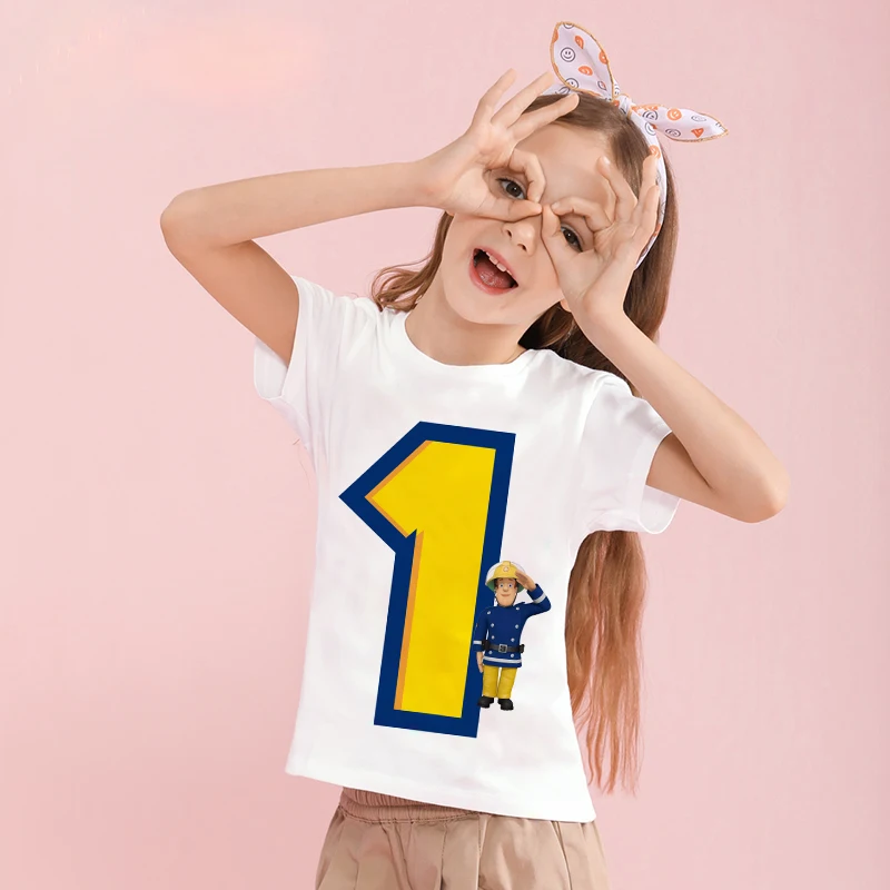 New Baby Kids Cartoon Firemen Birthday Number Name Print T Shirt Children Birthday T-shirts Boy&Girl Funny Gift Tshirt Present
New Baby Kids Cartoon Firemen Birthday Number Name Print T Shirt Children Birthday T-shirts Boy&Girl Funny Gift Tshirt Present
