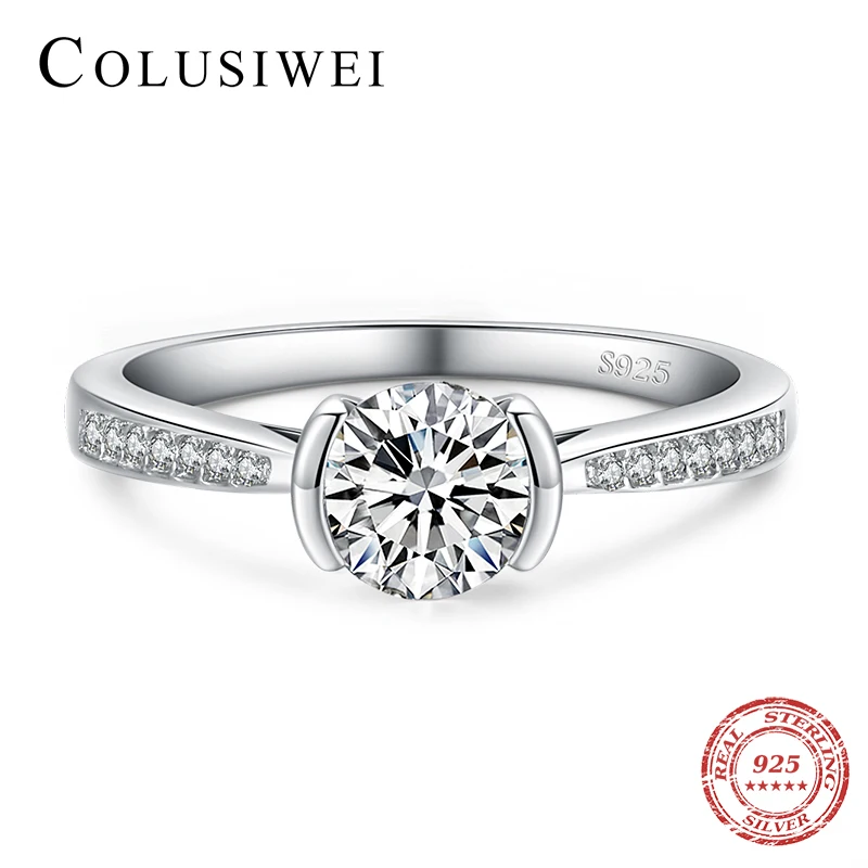 COLUSIWEI Shining Cute Solid Round Zirconia Fashion 925 Sterling Silver Wedding Engagement Rings for Women Unique Jewelry Gift
COLUSIWEI Shining Cute Solid Round Zirconia Fashion 925 Sterling Silver Wedding Engagement Rings for Women Unique Jewelry Gift
