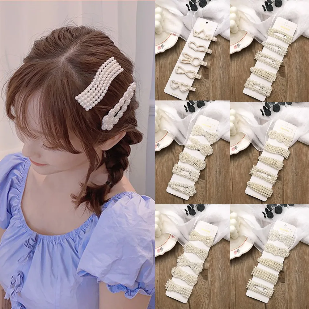 5PCS/set Handmade Pearls Hair Clips Pin For Women Fashion Geometric Barrettes Headwear Girls Sweet Hairpins Hair Accessorie
5PCS/set Handmade Pearls Hair Clips Pin For Women Fashion Geometric Barrettes Headwear Girls Sweet Hairpins Hair Accessorie