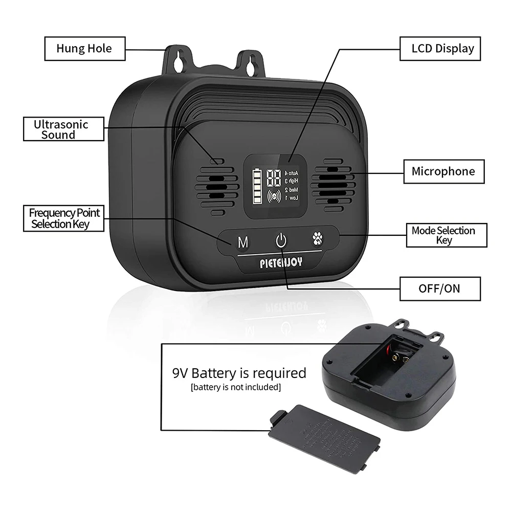 Smart Adjustable LCD Screen Ultrasonic Puppy Repeller Pet Dog Training Device Outdoor Anti Barking Chaser Stopper Deterrent Tool 
Smart Adjustable LCD Screen Ultrasonic Puppy Repeller Pet Dog Training Device Outdoor Anti Barking Chaser Stopper Deterrent Tool