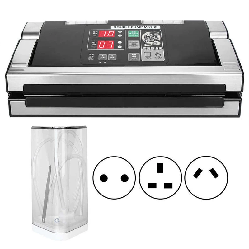 250W Commercial Plastic Sealed Fresh-keeping Machine Dry And Wet Dual Vacuum Pump Food Packaging Machine 220V/110V MS-180
250W Commercial Plastic Sealed Fresh-keeping Machine Dry And Wet Dual Vacuum Pump Food Packaging Machine 220V/110V MS-180