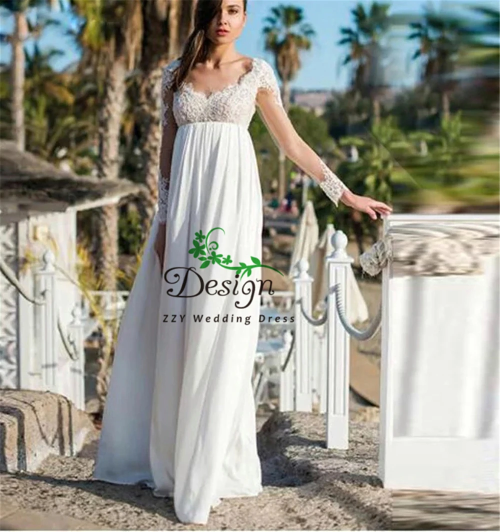 vestido casamento Beach Wedding Dresses White Long Sleeves Lace Appliques Custom-Made Pregant Bohimen Wedding Bridal Dresses
vestido casamento Beach Wedding Dresses White Long Sleeves Lace Appliques Custom-Made Pregant Bohimen Wedding Bridal Dresses