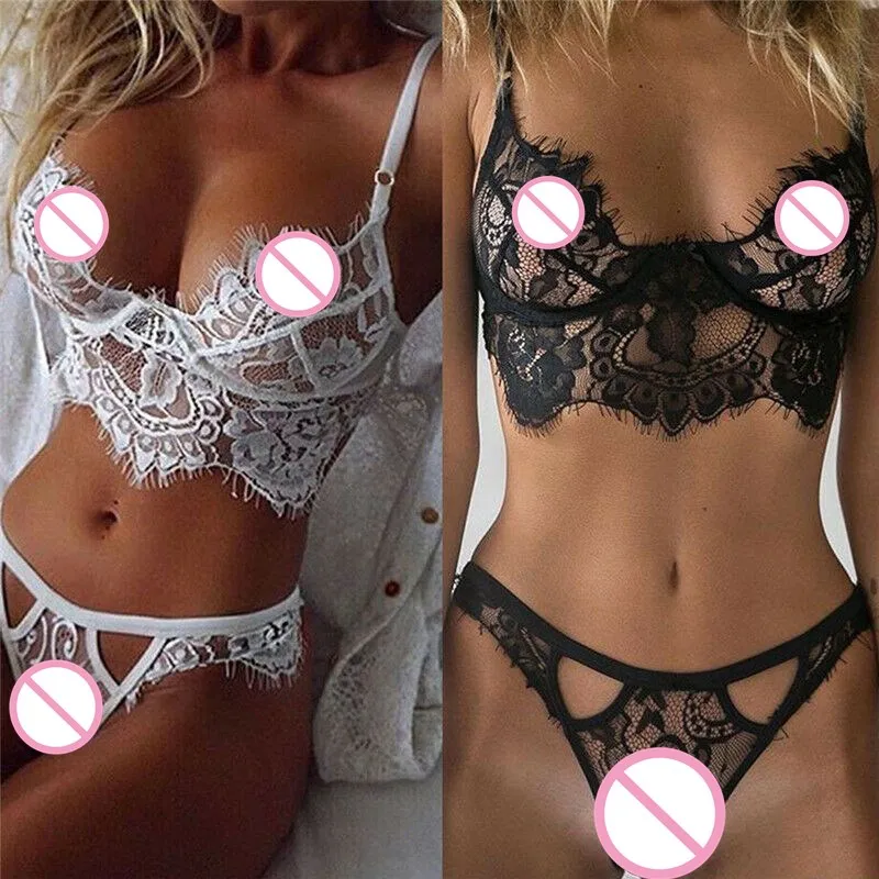 2Pcs/Set Women Sexy Lace Bra+G-string Thongs Sleepwear Underwear Nightwear Lingerie Set Black White S-3XL
2Pcs/Set Women Sexy Lace Bra+G-string Thongs Sleepwear Underwear Nightwear Lingerie Set Black White S-3XL