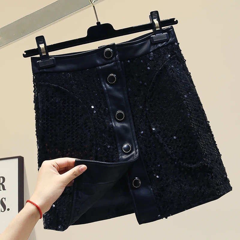 Heavy sequins skirts short skirt of tall waist 2019 autumn and winter A word package hip skirt port joker da ji skirt
Heavy sequins skirts short skirt of tall waist 2019 autumn and winter A word package hip skirt port joker da ji skirt