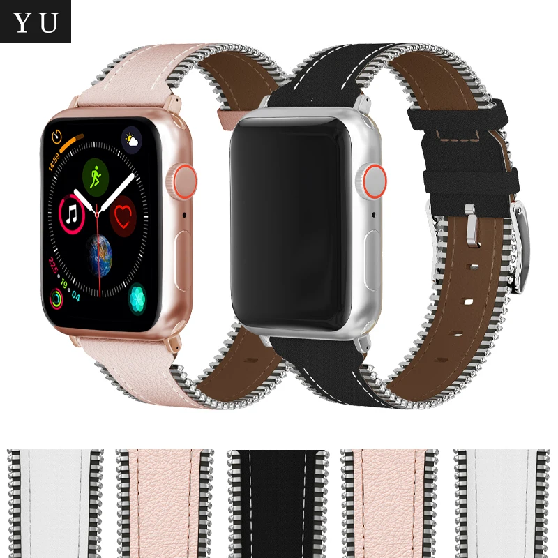 Новый кожаный ремешок на молнии для Apple Watch Series 5 4 3 2 iWatch 38/40/42/44 мм аксессуары
