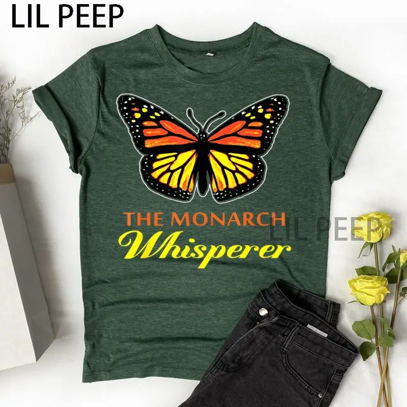 

The Monarch Whisperer Butterfly Woman T Shirt Aesthetic Tshirt Ulzzang T-Shirt Clothes Short Sleeve O-Neck Fashion 90s Tops
