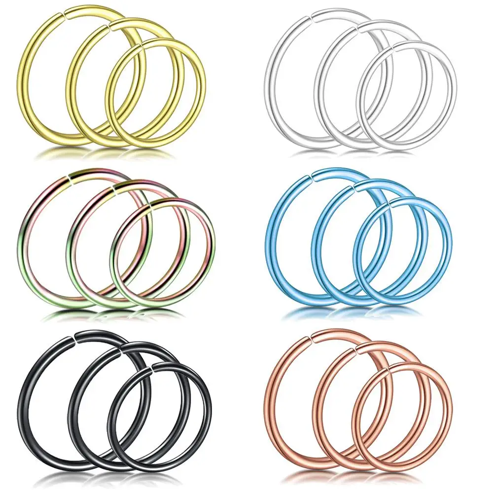 Simple Piercing Ring on Fake Nose C Clip 6 8 10MM Colorful Unisex Nose Lip Stud Earrings Septum Body Jewelry Gift 2020
Simple Piercing Ring on Fake Nose C Clip 6 8 10MM Colorful Unisex Nose Lip Stud Earrings Septum Body Jewelry Gift 2020