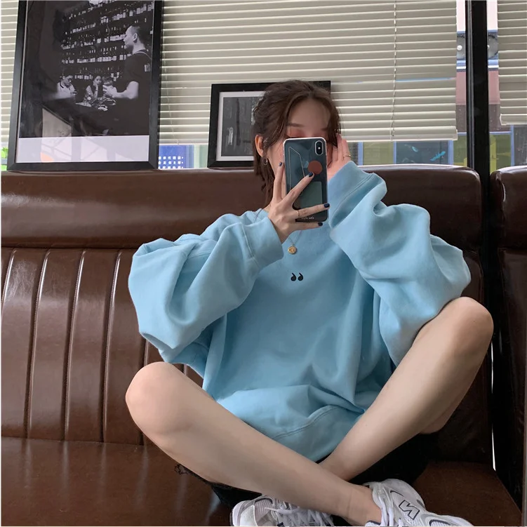 Women's Clothing Korean Solid Hoodies Casual Style Loose O-neck Pullover Fashion Brand Sweatshirts New Autumn Winter 2021
Women's Clothing Korean Solid Hoodies Casual Style Loose O-neck Pullover Fashion Brand Sweatshirts New Autumn Winter 2021