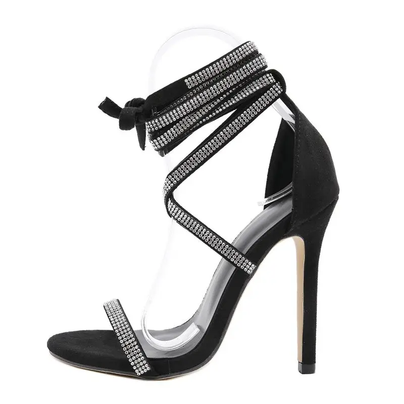 Women Lace-up Sandals Stiletto Calf Bandage Rhinestone Sandals Fashion Sexy Street Shot Style Roman Shoes Women Sandals Size 42
Women Lace-up Sandals Stiletto Calf Bandage Rhinestone Sandals Fashion Sexy Street Shot Style Roman Shoes Women Sandals Size 42