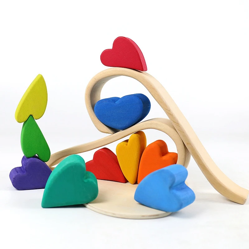 Wooden Rainbow Toys for Kids Stacking Block Wood Tray Baby Educational Love Shaped Building Blocks Children Toy Gift
Wooden Rainbow Toys for Kids Stacking Block Wood Tray Baby Educational Love Shaped Building Blocks Children Toy Gift