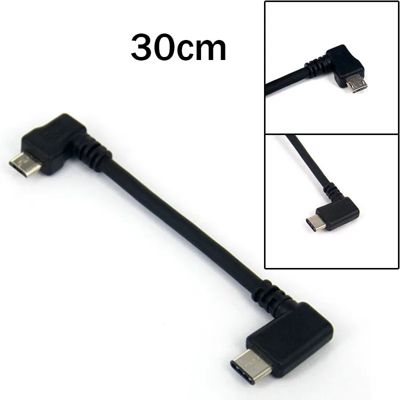 Кабель Micro USB Type C OTG с левым углом для портативного цифрового аудиоусилителя |
