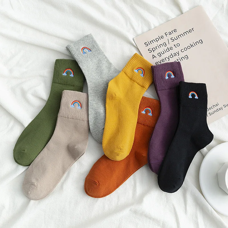 Cute Socks Rainbow Cartoon Kawaii Sokken Women Harajuku Fashion Calcetines Mujer Cool Chaussette Femme Woman Happy Socken
Cute Socks Rainbow Cartoon Kawaii Sokken Women Harajuku Fashion Calcetines Mujer Cool Chaussette Femme Woman Happy Socken