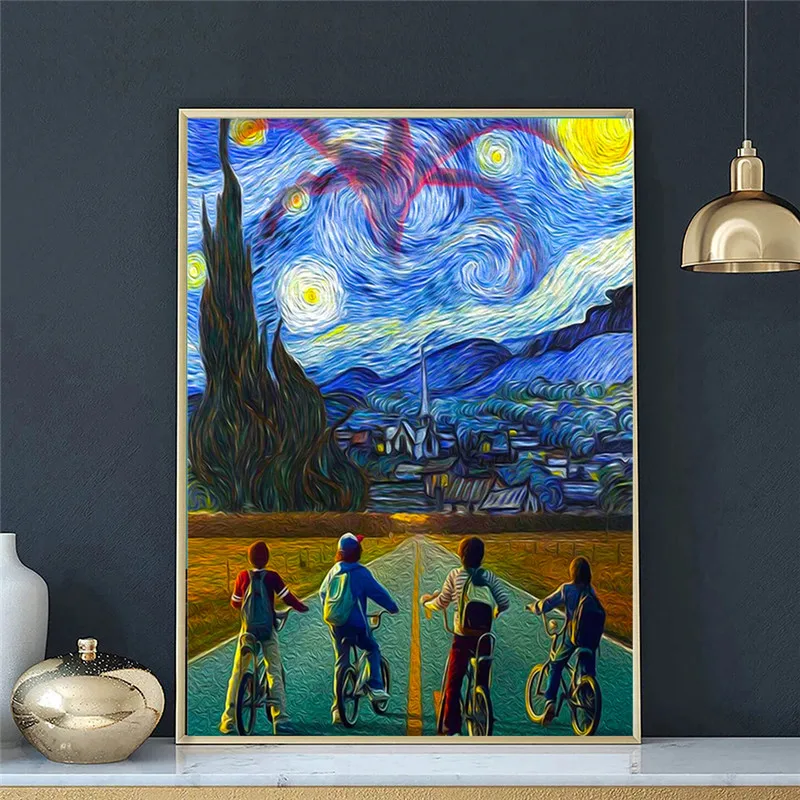Wall art picture blue starry sky a group of boys riding bicycle posters and prints living room home decoration canvas
Wall art picture blue starry sky a group of boys riding bicycle posters and prints living room home decoration canvas