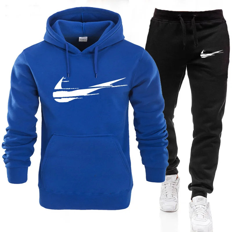 2021 New Men INIKE Sportswear Sweatshirts Sport Suits Casual Men Sweatshirts Tracksuit Sportswear Men's Two Pieces Hoodie